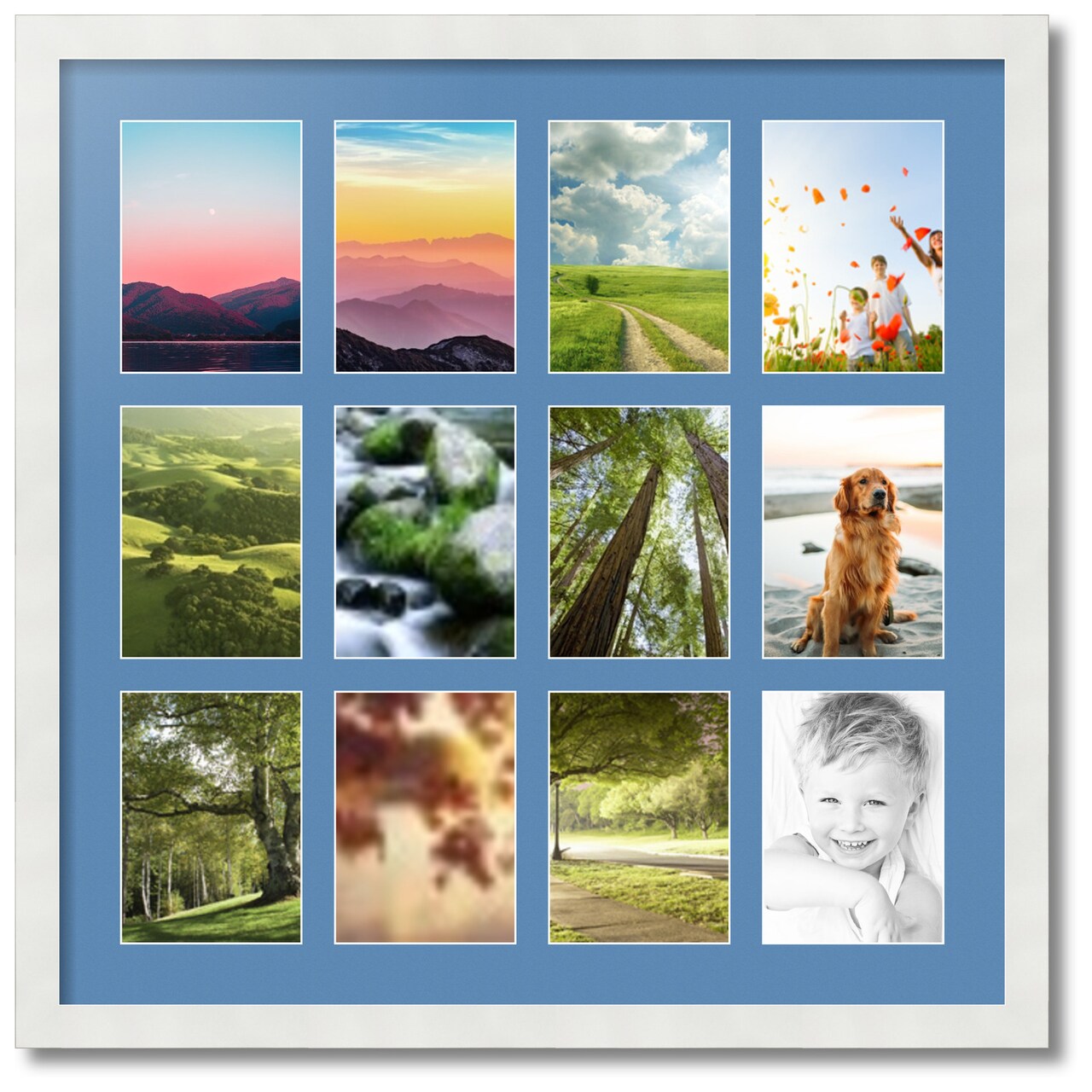 ArtToFrames Collage Photo Picture Frame with 12 - 5x7 inch Openings, Framed in White with Over 62 Mat Color Options and Plexi Glass (CSM-3966-229)
